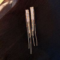 Wholesale Jewelry Simple Style Solid Color Alloy Rhinestones Inlay Drop Earrings sku image 14