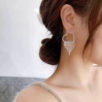 Wholesale Jewelry Simple Style Solid Color Alloy Rhinestones Inlay Drop Earrings sku image 9