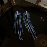 Wholesale Jewelry Simple Style Solid Color Alloy Rhinestones Inlay Drop Earrings sku image 39