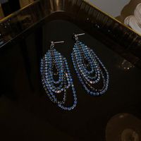 Wholesale Jewelry Simple Style Solid Color Alloy Rhinestones Inlay Drop Earrings sku image 40