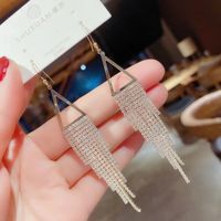 Wholesale Jewelry Simple Style Solid Color Alloy Rhinestones Inlay Drop Earrings sku image 6