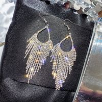 Wholesale Jewelry Simple Style Solid Color Alloy Rhinestones Inlay Drop Earrings sku image 41