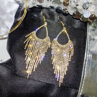Wholesale Jewelry Simple Style Solid Color Alloy Rhinestones Inlay Drop Earrings sku image 42