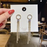 Wholesale Jewelry Simple Style Solid Color Alloy Rhinestones Inlay Drop Earrings sku image 2