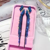 Wholesale Jewelry Simple Style Solid Color Alloy Rhinestones Inlay Drop Earrings sku image 29