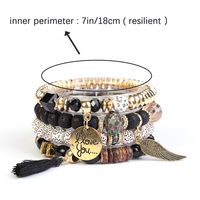 Bohémien Géométrique Lettre Ailes Arylique Verre Femmes Bracelets main image 3