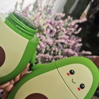 Wholesale Creative Super Cute Cute Avocado Glass Water Cup Double Layer Insulated Tea Cup Student Gift Portable Rope Holding main image 2