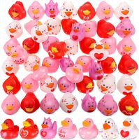 Cute Cartoon Heart Pattern Valentine's Day Small Yellow Duck Vinyl Water Toys sku image 1
