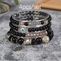 Bohemian Simple Style Devil's Eye Hand Of Fatima Glass Glass Women's Bracelets main image 3