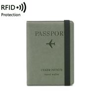 Unisex Basic Solid Color Pu Leather Rfid Passport Holders sku image 1