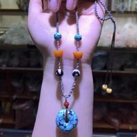Ethnic Style Round Turquoise Wholesale Bracelets Necklace main image 5