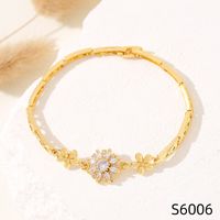 Simple Style Flower Copper Inlay Zircon Bracelets sku image 6