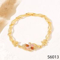 Simple Style Flower Copper Inlay Zircon Bracelets sku image 13