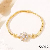 Estilo Simple Flor Cobre Embutido Circón Pulsera sku image 17