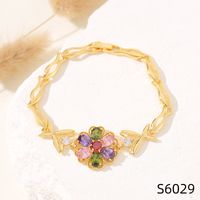 Simple Style Flower Copper Inlay Zircon Bracelets sku image 29