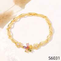 Simple Style Flower Copper Inlay Zircon Bracelets sku image 31