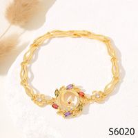 Estilo Simple Flor Cobre Embutido Circón Pulsera sku image 20