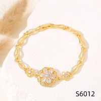 Simple Style Flower Copper Inlay Zircon Bracelets sku image 12