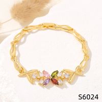 Simple Style Flower Copper Inlay Zircon Bracelets sku image 24