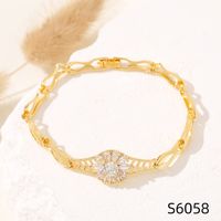 Simple Style Flower Copper Inlay Zircon Bracelets sku image 58