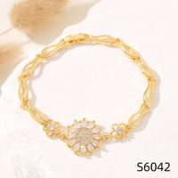 Simple Style Flower Copper Inlay Zircon Bracelets sku image 42