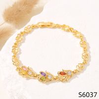 Simple Style Flower Copper Inlay Zircon Bracelets sku image 37