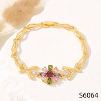Simple Style Flower Copper Inlay Zircon Bracelets sku image 63