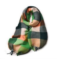 Women's Basic Color Block Imitation Cashmere Tassel Scarf main image 3