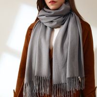 Women's Simple Style Solid Color Imitation Cashmere Scarf main image 6