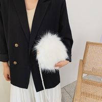 Women's Small Autumn&winter Plush Solid Color Basic Round Zipper Shoulder Bag Circle Bag main image 4