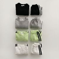 Casual Streetwear Stripe Cotton Boys Clothing Sets main image 2