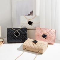 Women's Small Pu Leather Solid Color Elegant Square Magnetic Buckle Crossbody Bag Camera Bag Chain Bag main image 6
