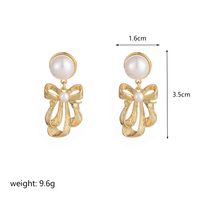 1 Pair Ig Style Rose Plating Metal Inlay Copper Freshwater Pearl 18k Gold Plated Drop Earrings sku image 1