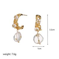 1 Pair Fairy Style Flower Plating Inlay Copper Artificial Crystal Freshwater Pearl 18k Gold Plated Hoop Earrings Drop Earrings sku image 1