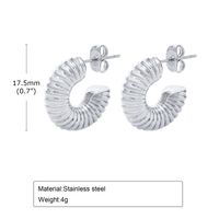 Mode Rond Acier Au Titane Placage Boucles D'oreilles Cerceau 1 Paire sku image 1