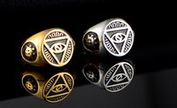 Retro Simple Style Triangle Devil'S Eye Stainless Steel None 18K Gold Plated Men'S Rings main image 1