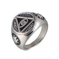 Retro Simple Style Triangle Devil'S Eye Stainless Steel None 18K Gold Plated Men'S Rings main image 2