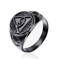 Retro Simple Style Triangle Devil'S Eye Stainless Steel None 18K Gold Plated Men'S Rings sku image 9