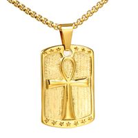 Hip-Hop Cross Stainless Steel None 18K Gold Plated Rhodium Plated Unisex main image 2
