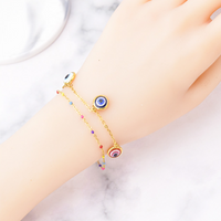 Ig Style Hip-hop Eye Titanium Steel Enamel Plating 18k Gold Plated Bracelets main image 4