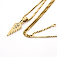 Punk Simple Style Classic Style Arrow Stainless Steel Plating Chain 18k Gold Plated Unisex Pendant Necklace main image 3