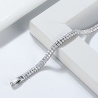Simple Style Geometric Solid Color Sterling Silver Zircon Bracelets In Bulk main image 5