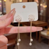 Fashion Geometric Star Flower Imitation Pearl Alloy Tassel Women's Drop Earrings 1 Pair sku image 5