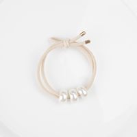 Simple Style Solid Color Artificial Pearl Elastic Band Beaded Hair Tie sku image 1