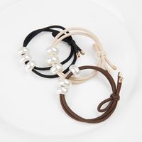 Simple Style Solid Color Artificial Pearl Elastic Band Beaded Hair Tie main image 1