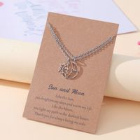 Simple Style Sun Moon Stainless Steel Pendant Necklace main image 1