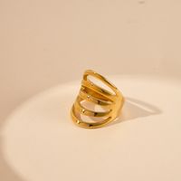 304 Stainless Steel 14K Gold Plated French Style Modern Style Classic Style Plating Solid Color Rings main image 4