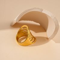 Edelstahl 304 14 Karat Vergoldet Französische Art Moderner Stil Klassischer Stil Überzug Einfarbig Ringe main image 5