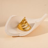 Edelstahl 304 14 Karat Vergoldet Französische Art Moderner Stil Klassischer Stil Überzug Einfarbig Ringe main image 1