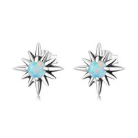 1 Par Estilo Simple Estrella Luna Embutido Plata Esterlina Circón Pendientes De Gota sku image 4